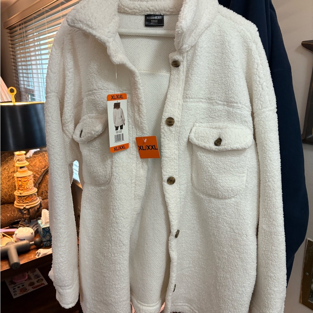 32 Degrees Women's Cream Teddy Jacket